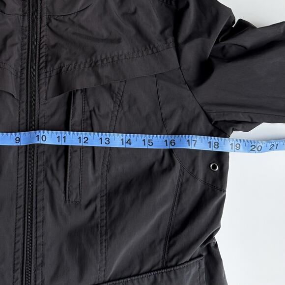 Cole Haan Signature Hooded Rain Jacket Long Vented Women’s Size S Small Black - Picture 6 of 8